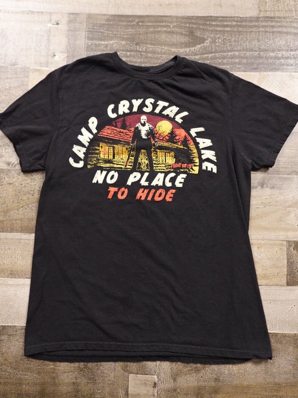Friday The 13th Camp Crystal Lake Tee Men’s Medium Black Horror Jason Voorhees